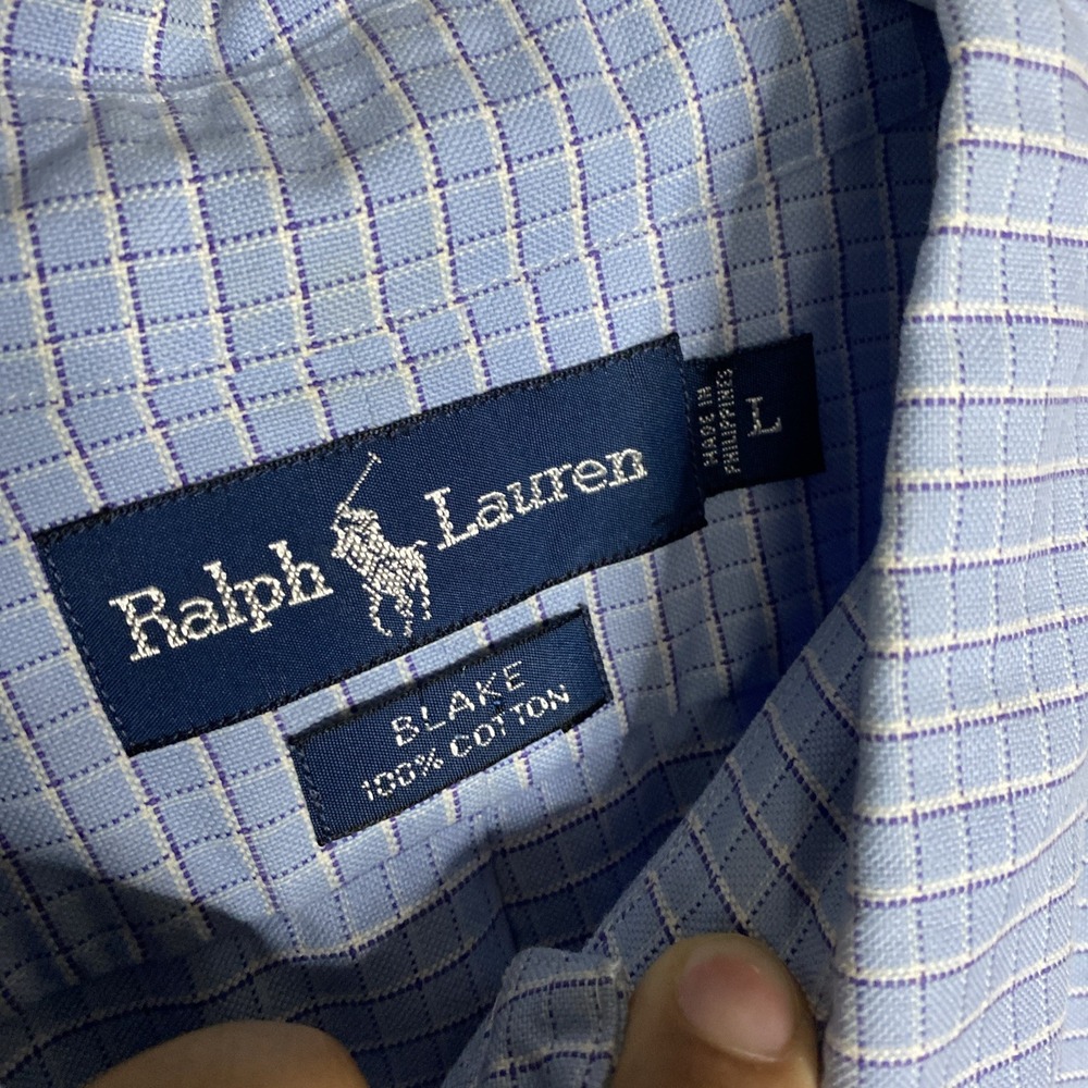 Ralph Lauren Men's Large Blue Long Sleeve Button Down Shirt - Picture 4 of 7